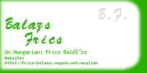 balazs frics business card